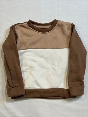 Source Unknown Kids Colorblock Sweatshirt in Brown & Cream